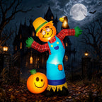 6ft Halloween Inflatable Pumpkin Scarecrow with LED Lights, Outdoor Yard Decor
