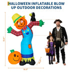 6ft Halloween Inflatable Pumpkin Scarecrow with LED Lights, Outdoor Yard Decor