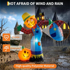 6ft Halloween Inflatable Pumpkin Scarecrow with LED Lights, Outdoor Yard Decor