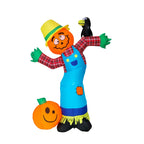 6ft Halloween Inflatable Pumpkin Scarecrow with LED Lights, Outdoor Yard Decor